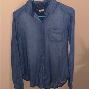 Blue jean patterned button up